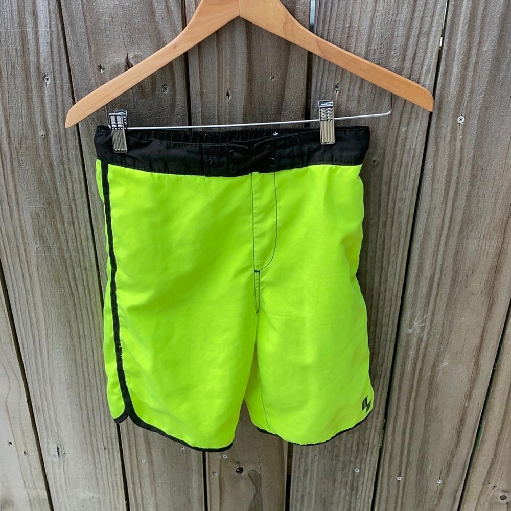 PLACE Sport Highlighter Yellow Swim Trunks sz L